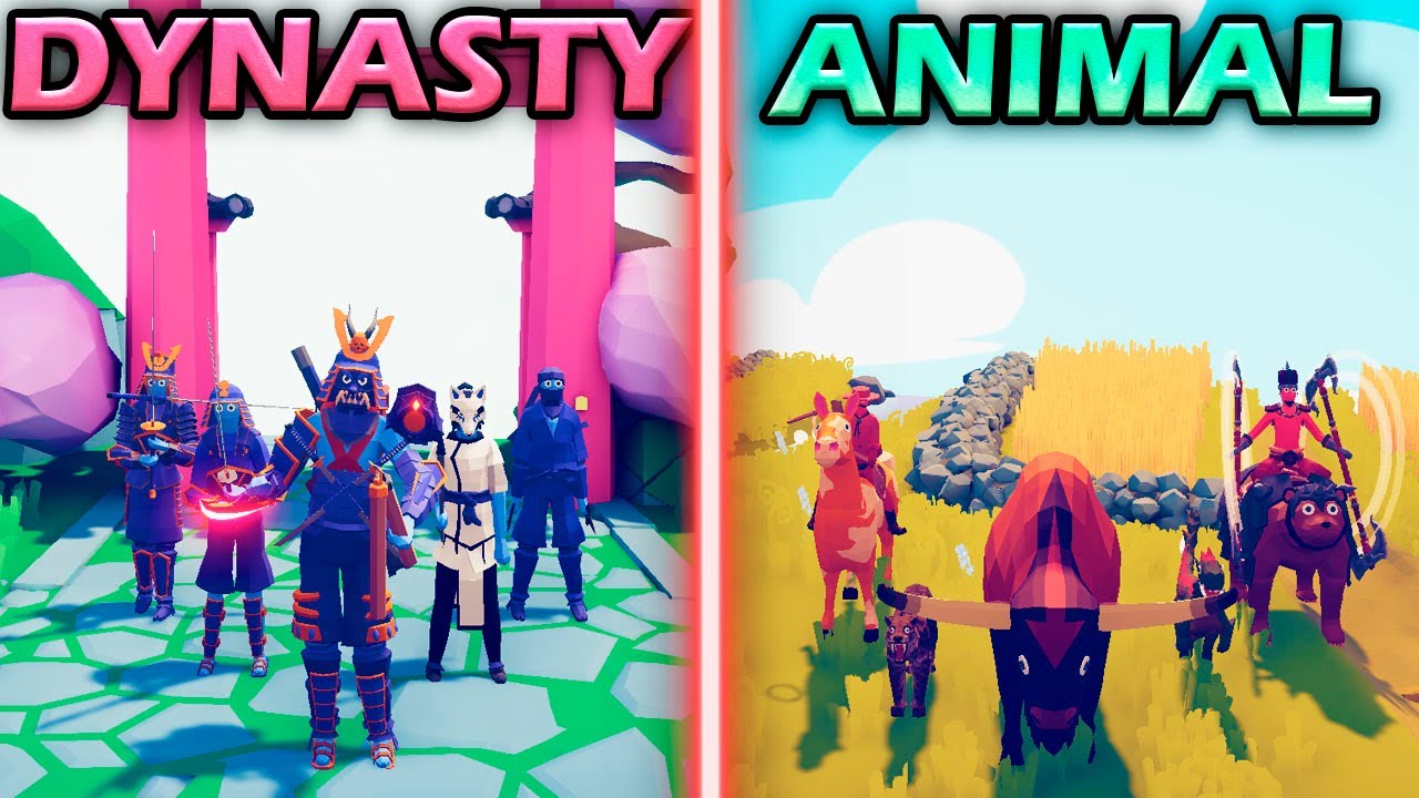 DYNASTY TEAM vs ANIMAL TEAM - Totally Accurate Battle Simulator | TABS
