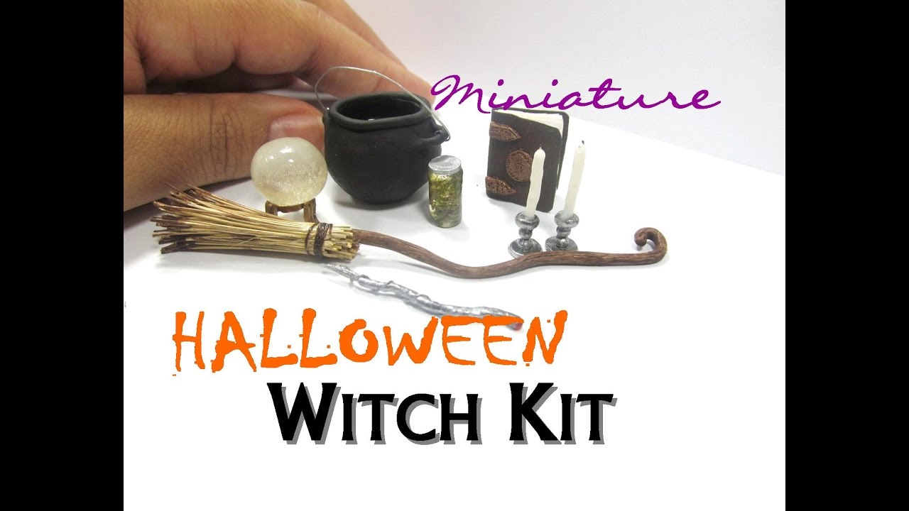 Halloween Witch Items Polymer Clay Resin Dollhouse Miniature How To  DIY Tutorial