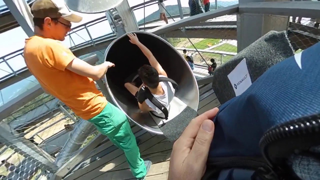 A ride inside Spiral slide - The treetop walk Bachledka