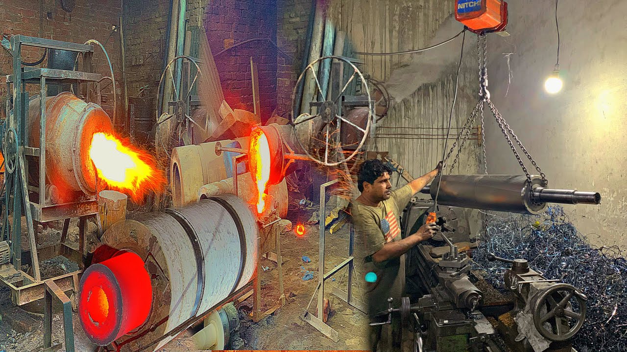 Manufacturing Process Of Flour Mill Rolls || How to Make Flour Mill Rolls.