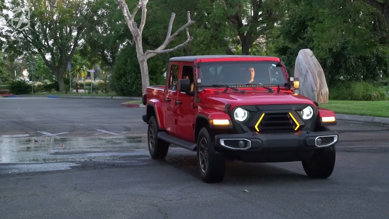 Vader Series Grille with Turn Signal and Daytime Running Lights for 2018+ Jeep Wrangler JL JT