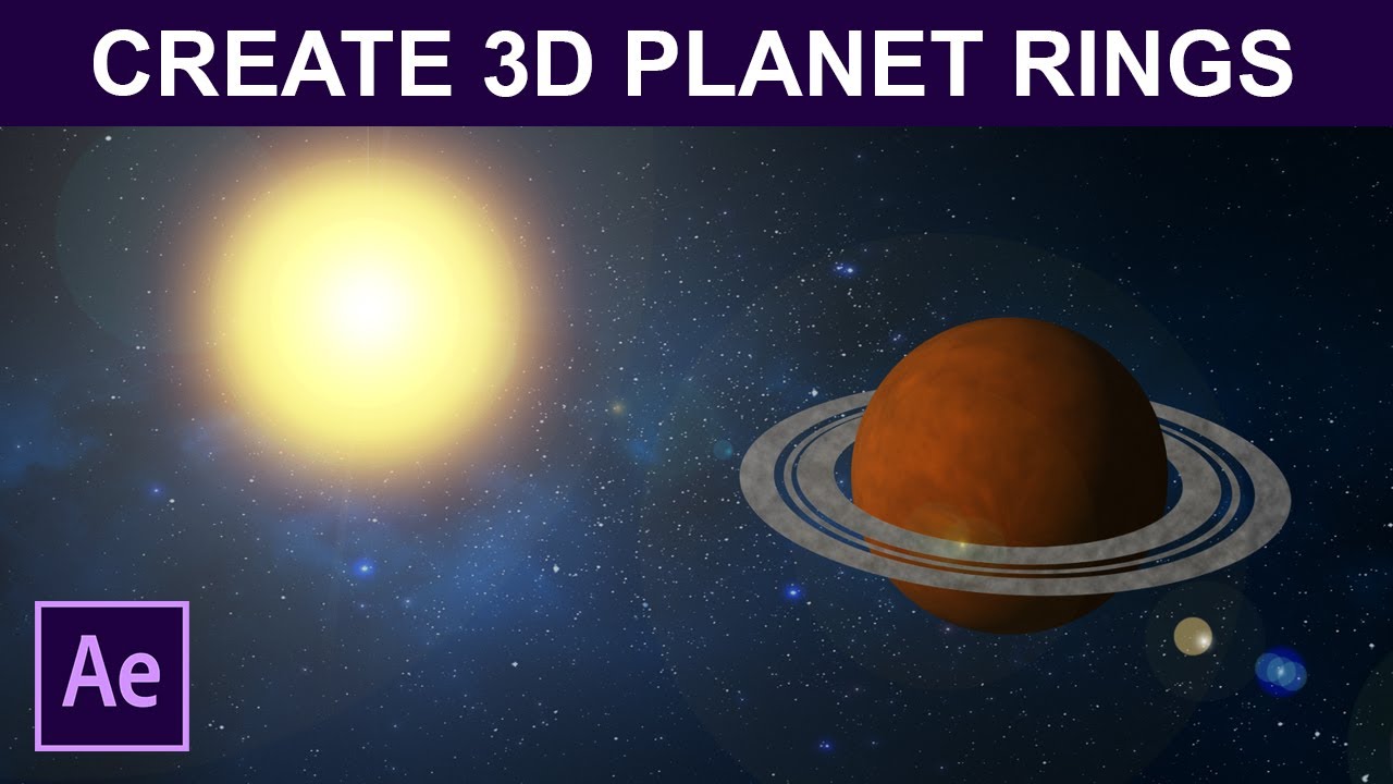After Effects Tutorial | Create a Saturn Planet Rings with Space Scene | No 3rd Party Plugins
