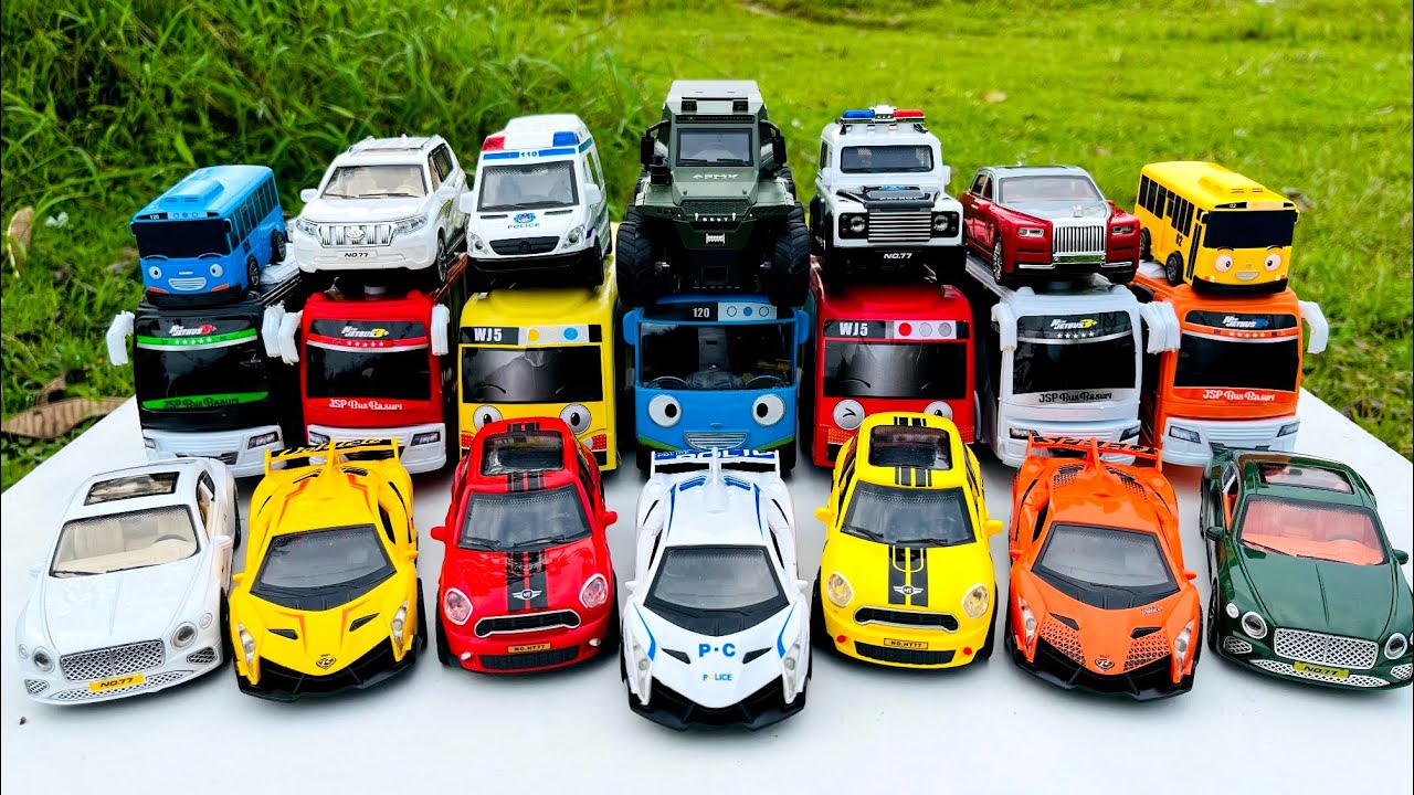 Mobil Mobilan Bus Tayo, Lamborghini, Jeep, Mcqueen, Mobil Polisi, Mobil Balap, Mobil Truk Oleng #212