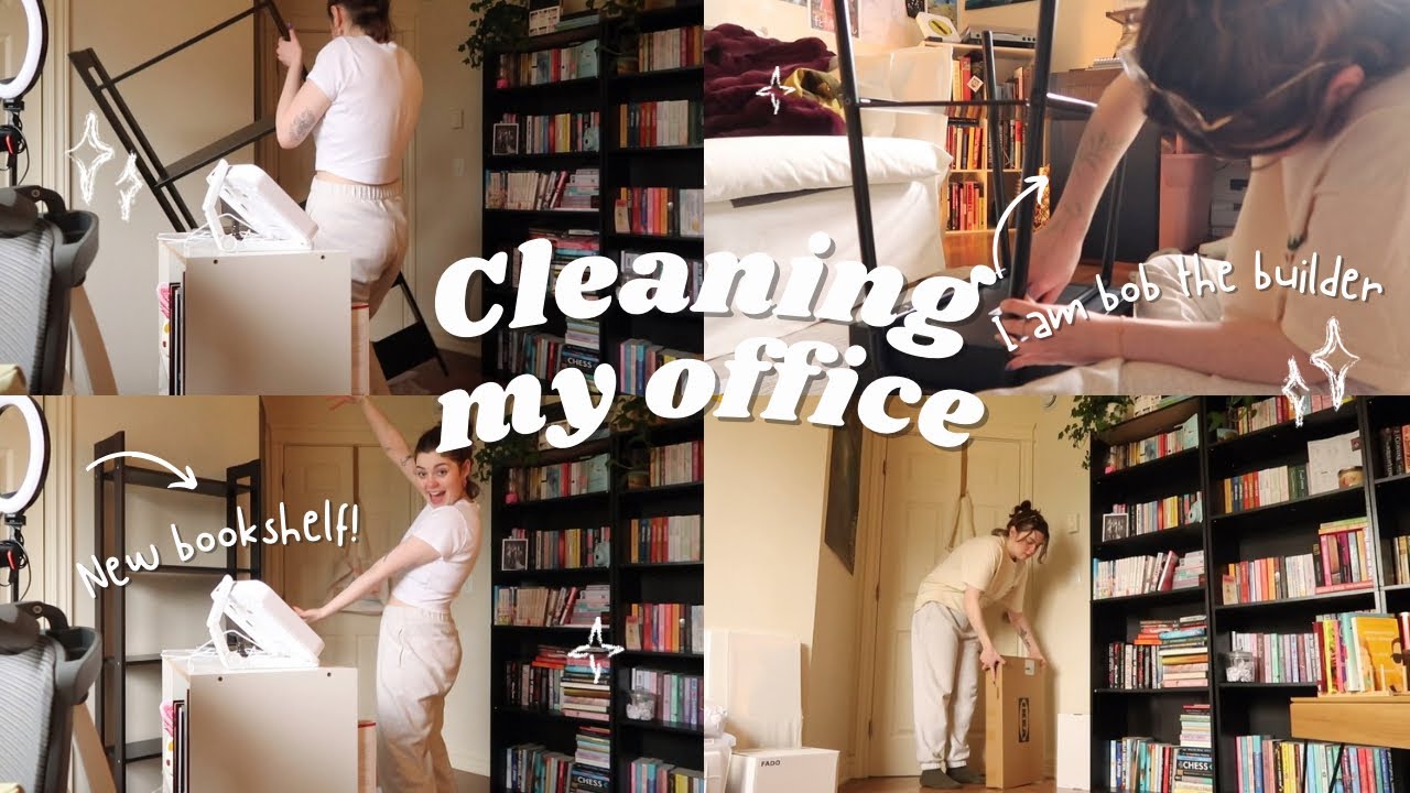 Clean my office with me: new bookshelf, new music corner, cleaning my closet of doom