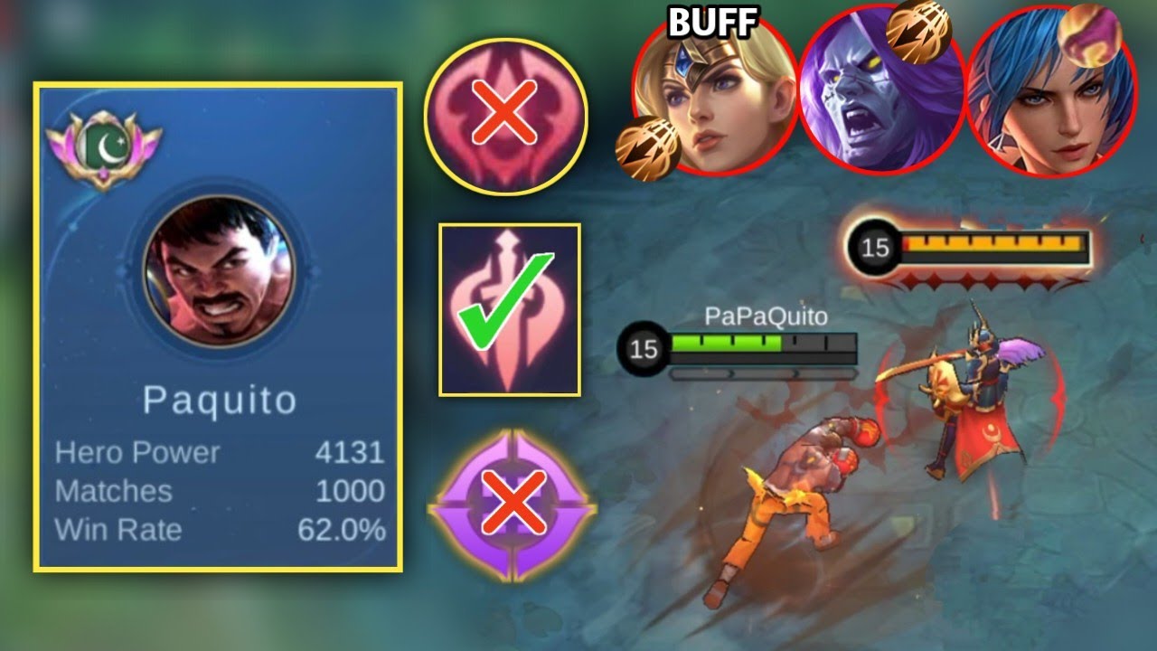 MY PAQUITO 1000 MATCHES WITH BROKEN PHYSICAL EMBLEM | PAQUITO NEW EMBLEM PLAY ! MLBB