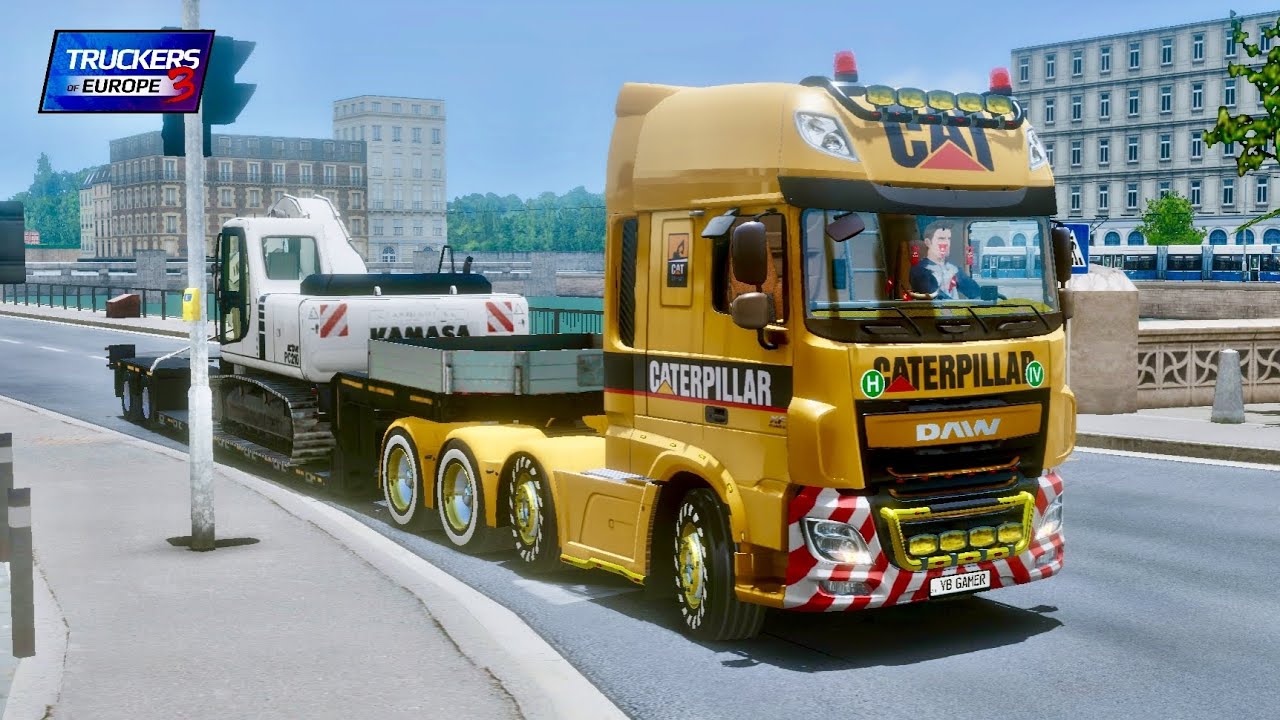 26t KAMATSU PC210 EXCAVATOR TRANSPORT | Truckers of Europe 3 | ZURICH to TUBINGEN | #toe3 #truck 