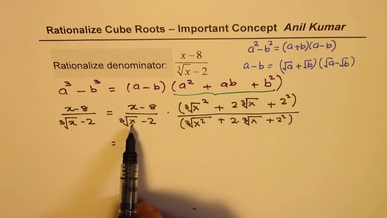 How to Rationalize Cubic Roots Concept with Solution
