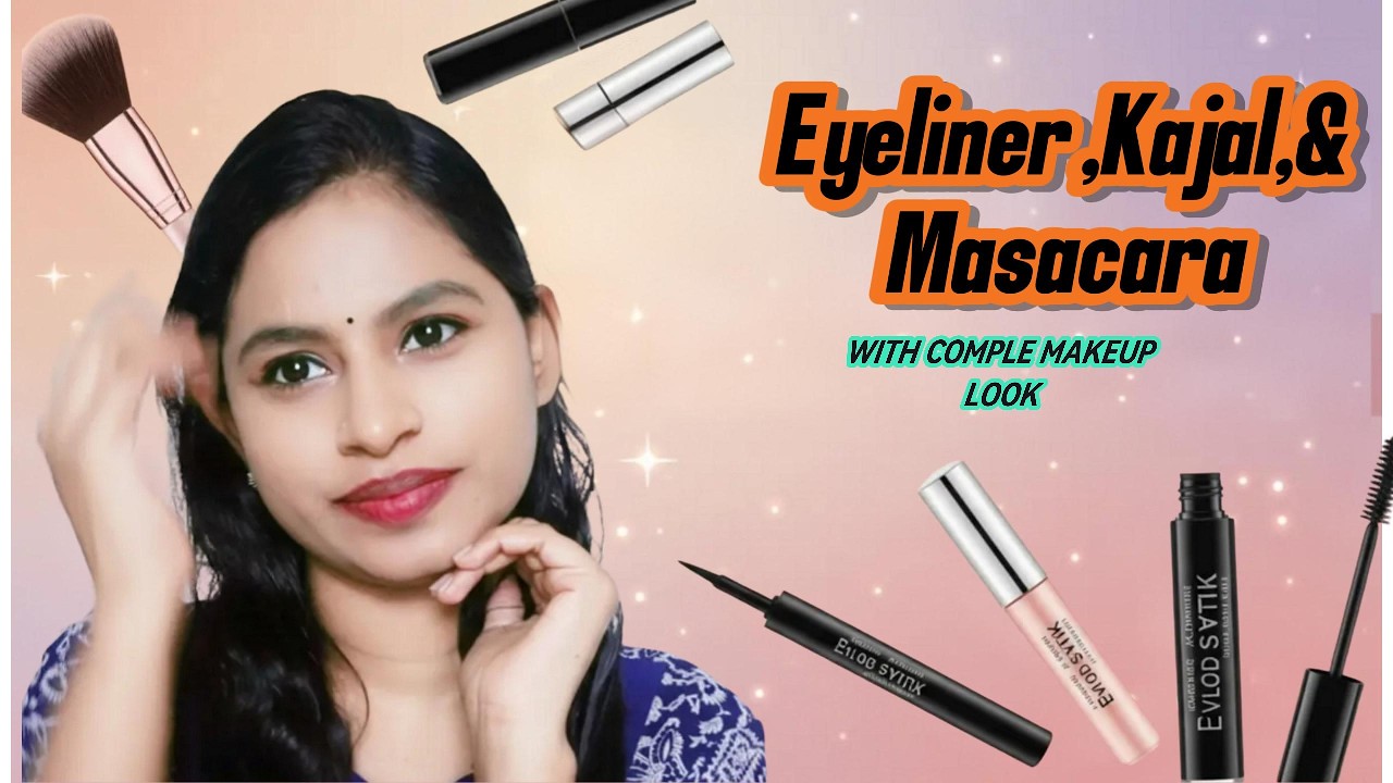 How To Apply EYELINER ,KAJAL & MASCARA in TELUGU with complete Makeup LOOK🌟#makeup #makeuptutorial
