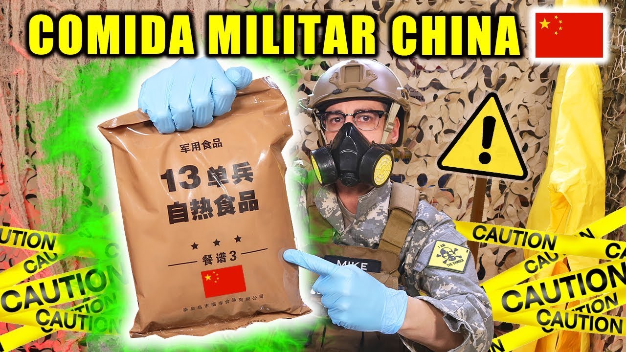 Probando COMIDA MILITAR CHINA CON CARNE VERDE | MRE Menu 13 | Curiosdades con Mike