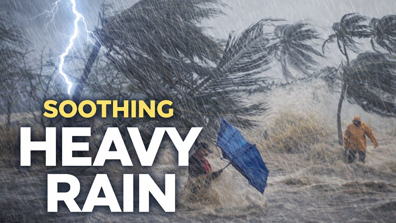 Heavy Rain in a Quiet Village Street | Soothing Deep Sleep Rain Sounds