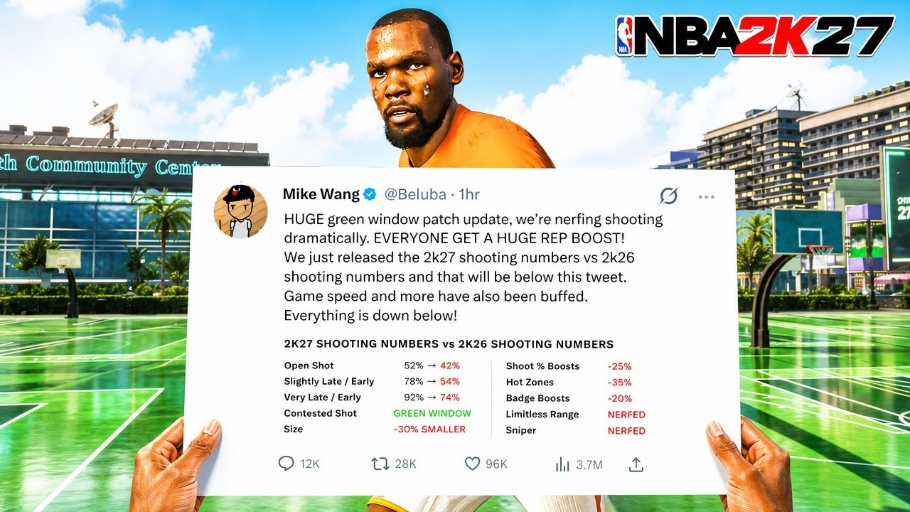 NBA2K27 HUGE SHOOTING GREEN WINDOW PATCH UPDATE & 2k26 vs 2k27 shooting numbers revealed