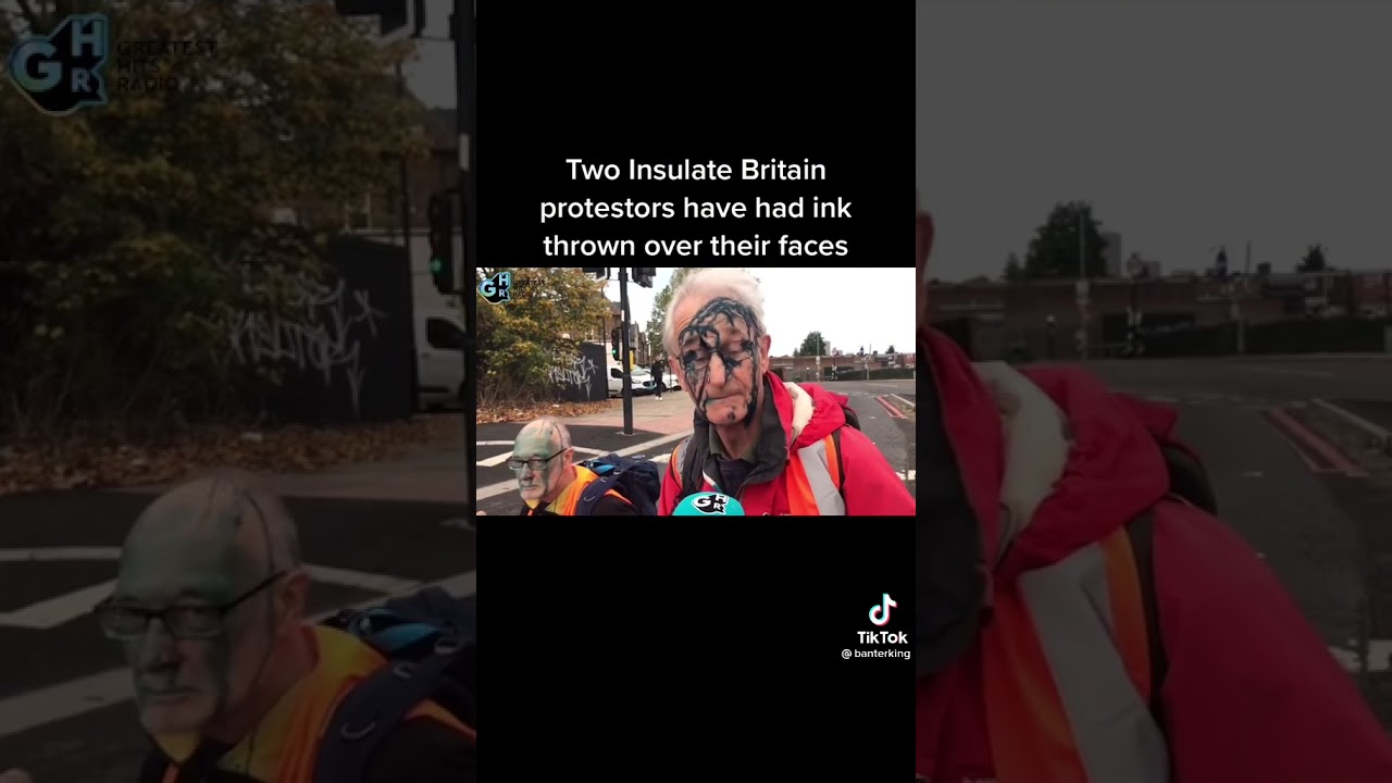 insulate britain protest interview have ink thrown on face #tiktok