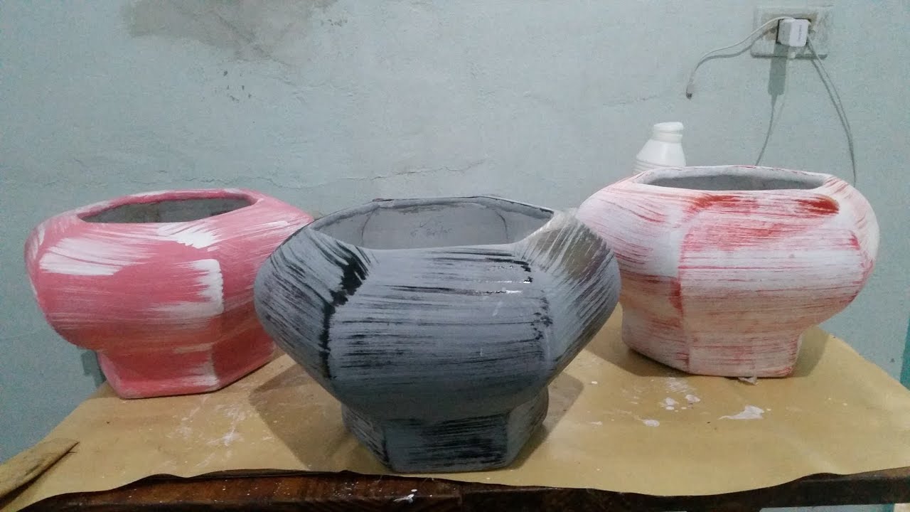 Vaso v2 . Vasos de cimento,  moldes de caixas de leite parte 4