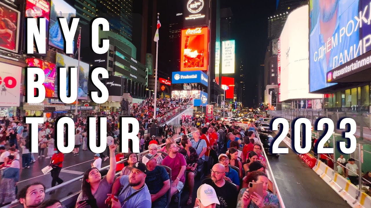 [4K] 🇺🇸 NYC TopView Bus Tour with Live Info & Map, NYC Walking Tour 2023 Part 3 #nyc #newyork #usa