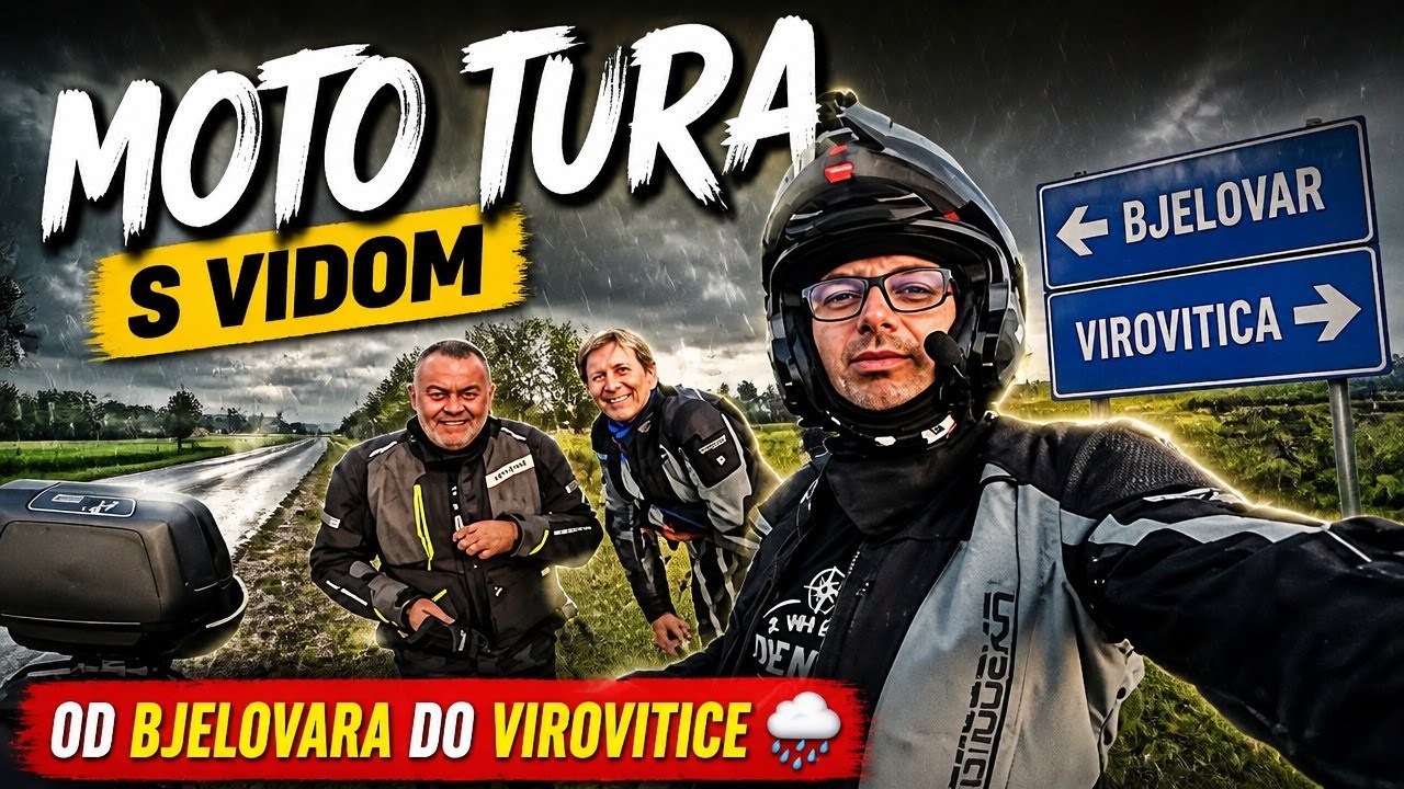 Moto tura s Vidom – od Bjelovara do Virovitice 🌧️