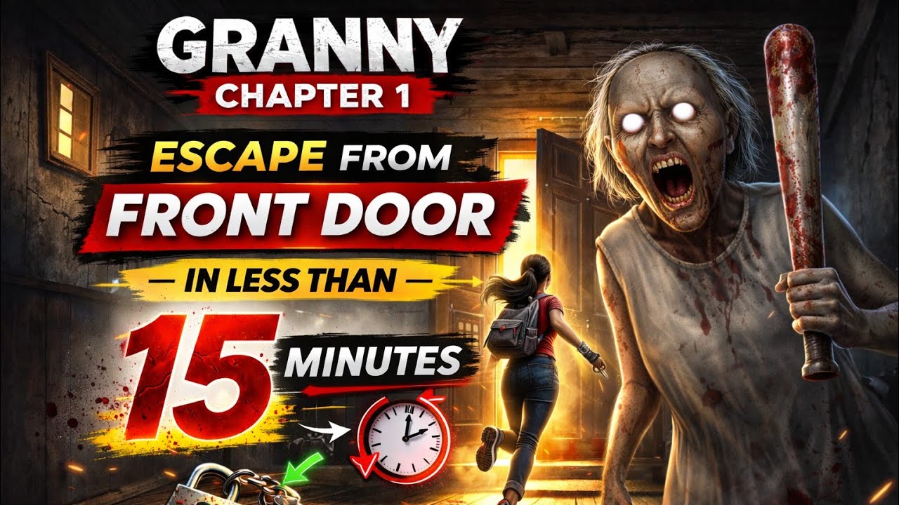 Granny Chapter 1||Escape Front Door||In less than 15 minutes #granny #gaming #viralvideo #grannygame