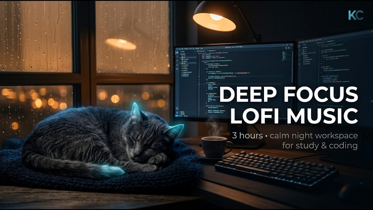 Deep Focus Lo‑Fi for Study, Coding & Work – Calm Night Workspace
