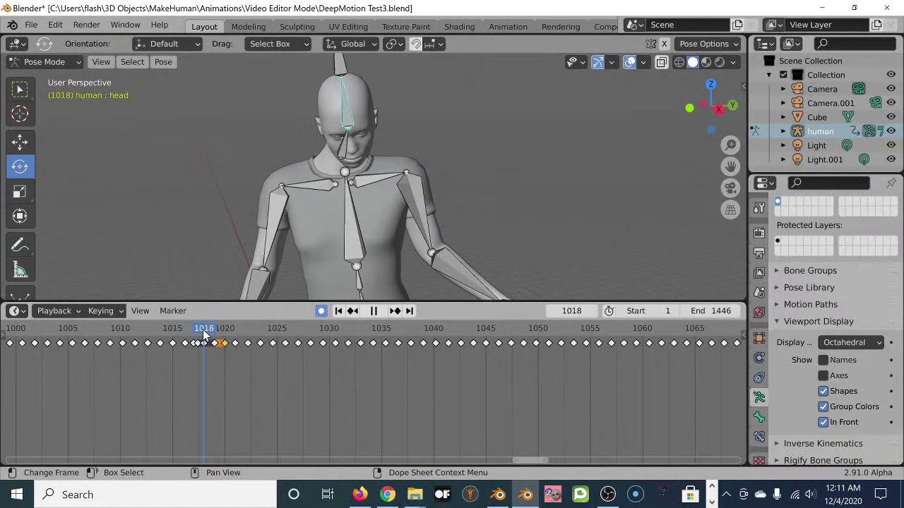 DeepMotion AI Blender Rig Fixes