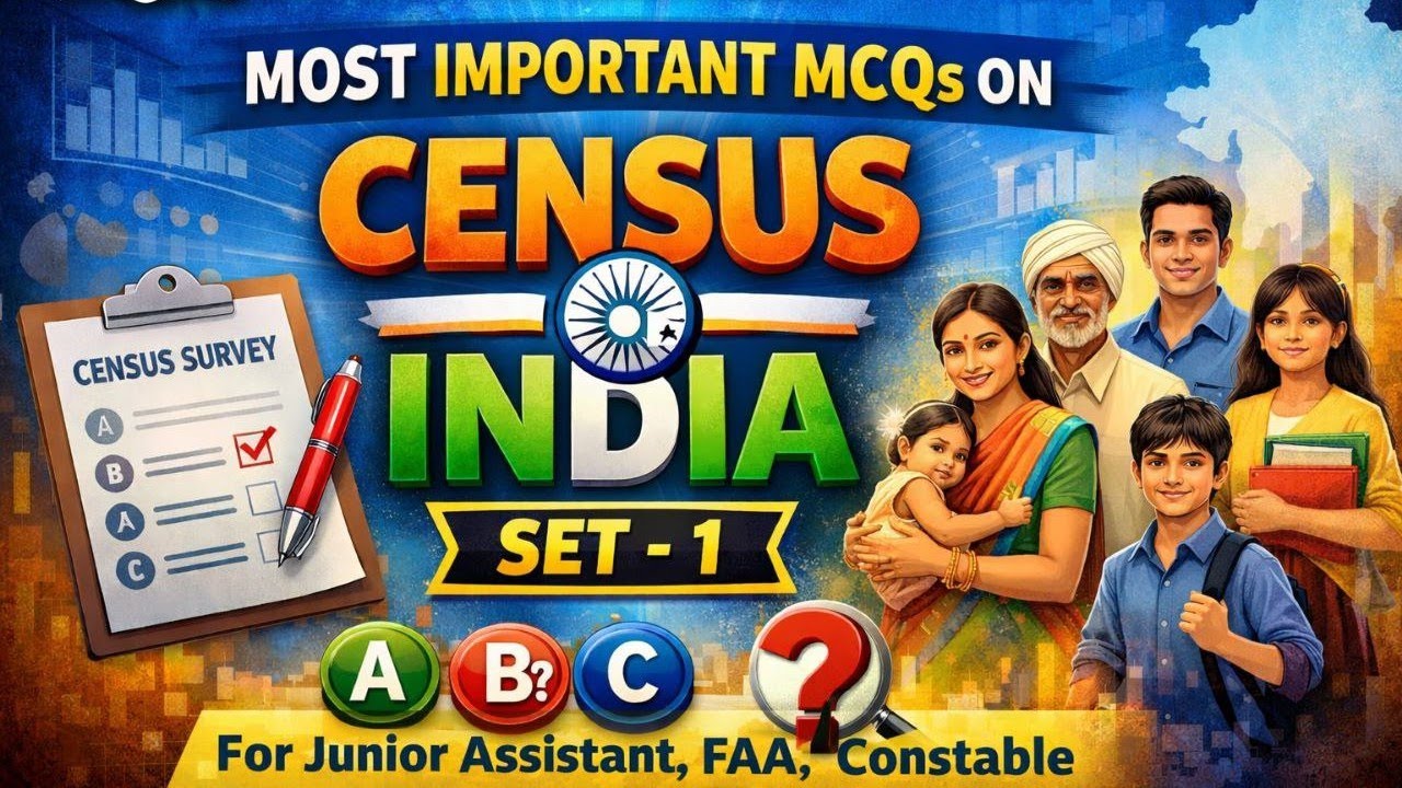 Most Important MCQ's On Census Of India ||JKSSB Junior Assistant And FAA Question Practice #jkssb 