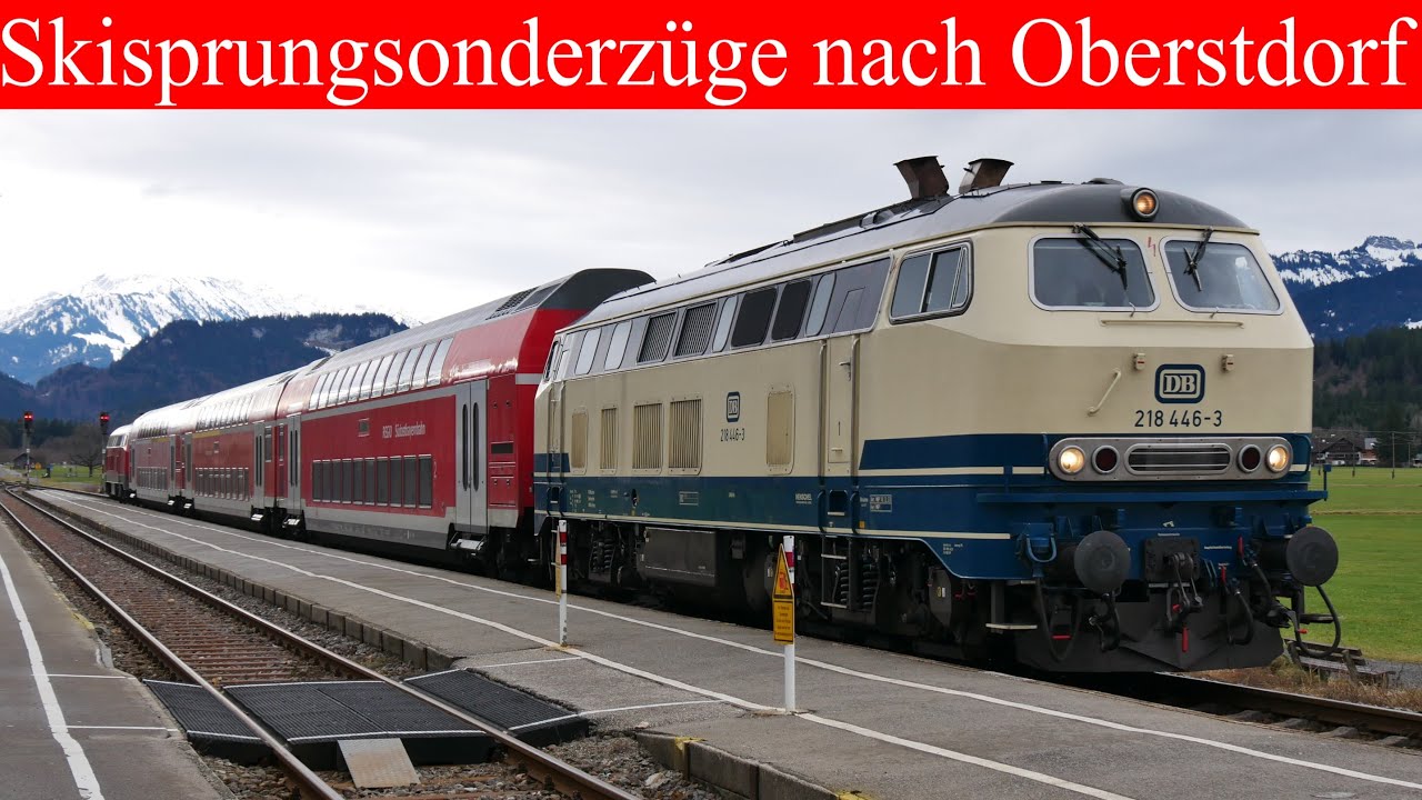 [Doku]Sonderzüge zur Vierschanzentournee / Br218 im Allgäu | Doppelstockwagen | Oberstdorf | Zügig20