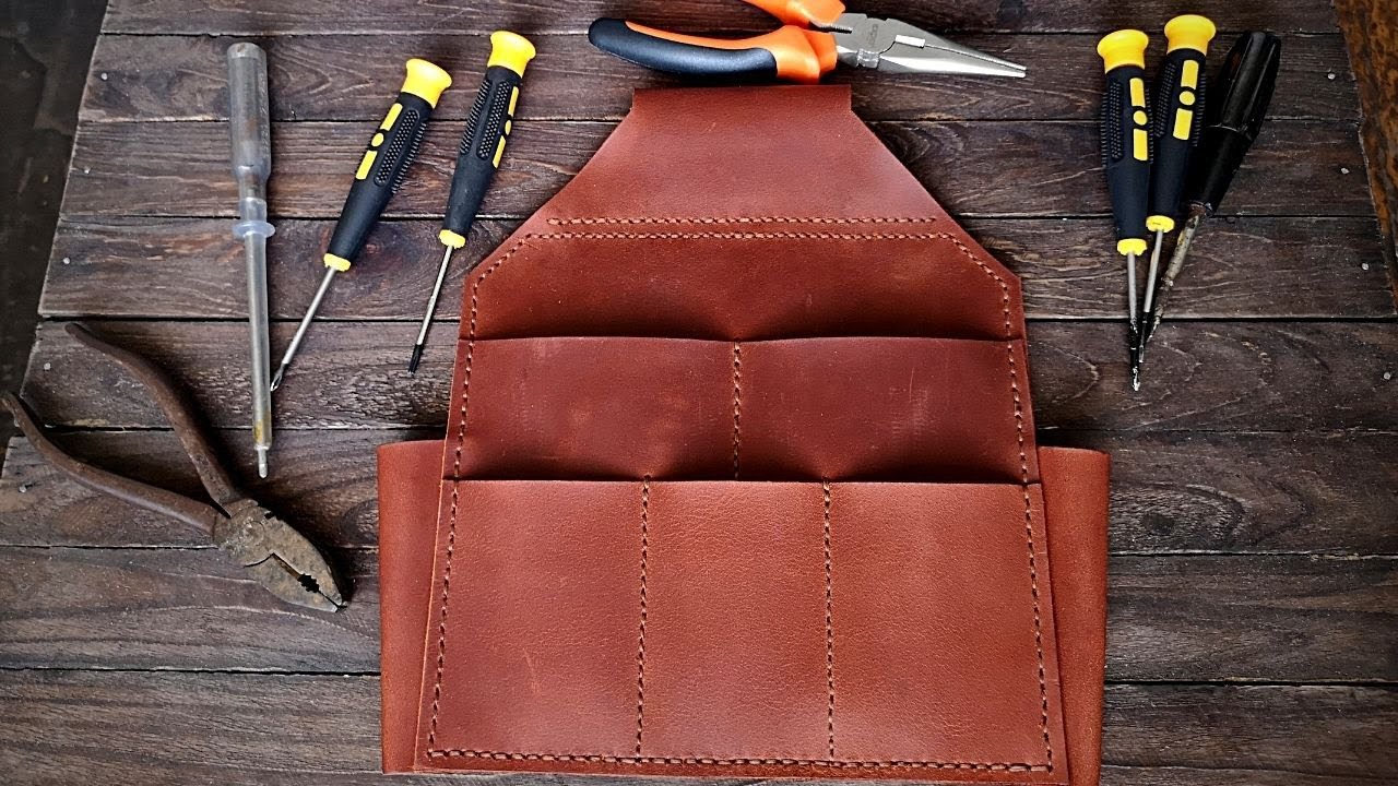 Diy leather tool pouch. Leather craft and pdf pattern