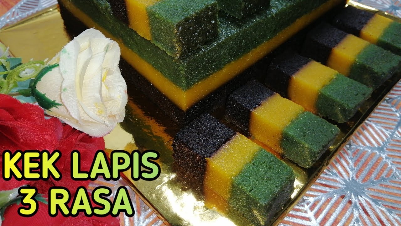 CARA MEMBUAT KEK LAPIS 3 RASA // KEK LAPIS SARAWAK