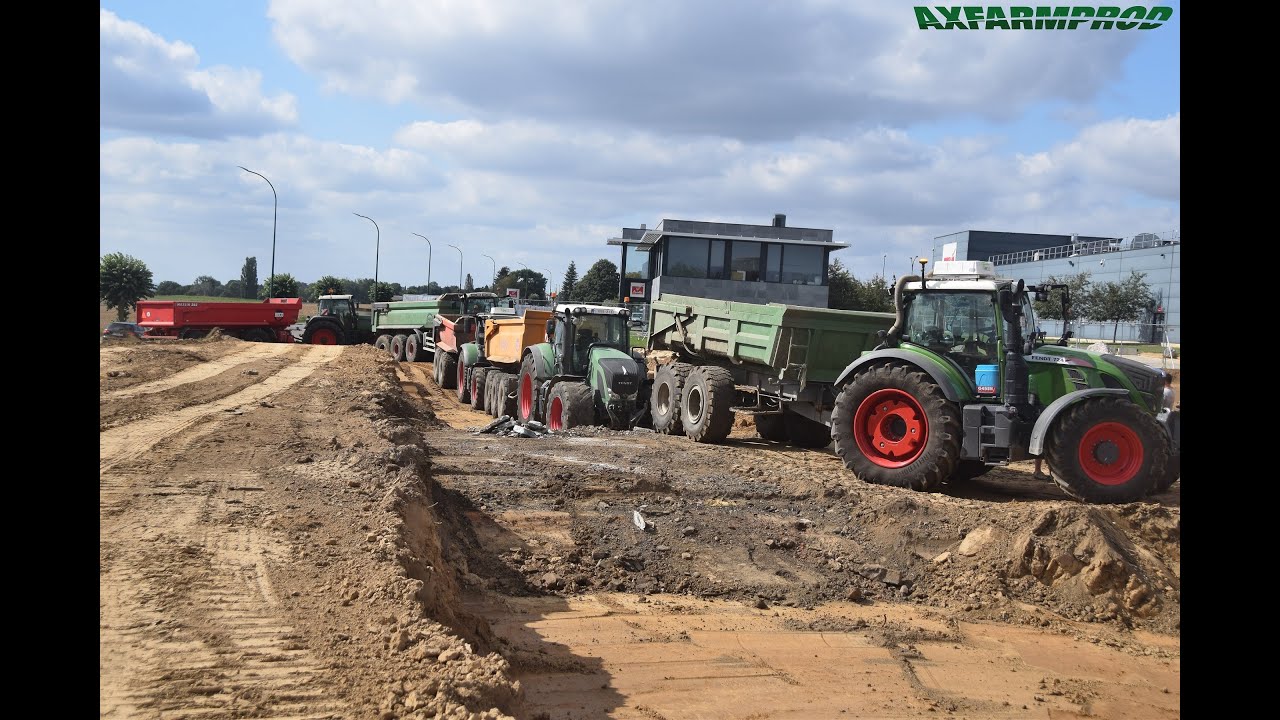 Terrassement avec Volvo & 10 tracteurs Fendt - NH