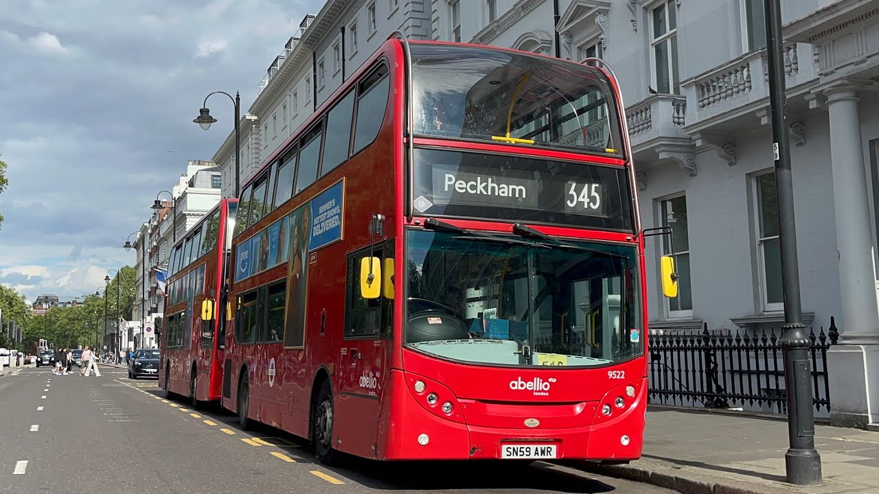 FRV. Abellio London Route 345. South Kensington - Peckham Bus Station. Enviro400 9522 (SN59 AWR)