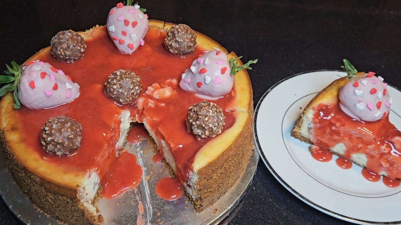 Strawberries Cheesecake🍓🍓Cheesecake De Fresas Para San Valentin 