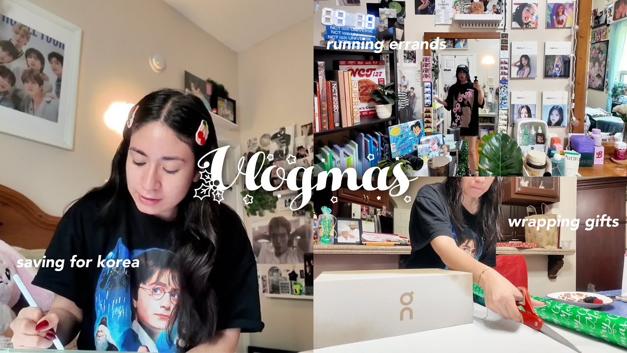 VLOGMAS DAY 24 ⭐️ saving for korea 💰, prepping for 2026 💅🏻, & wrapping gifts 🎁