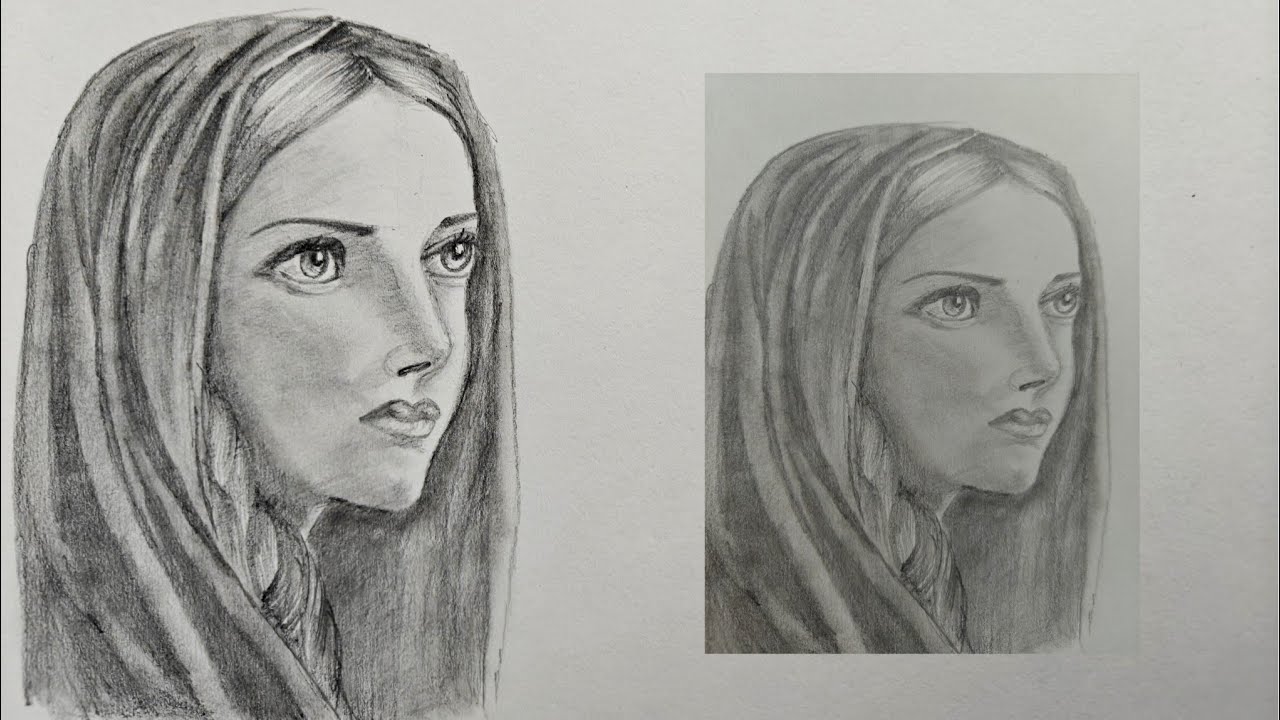How to make realistic portrait with pencil// girl sketch 