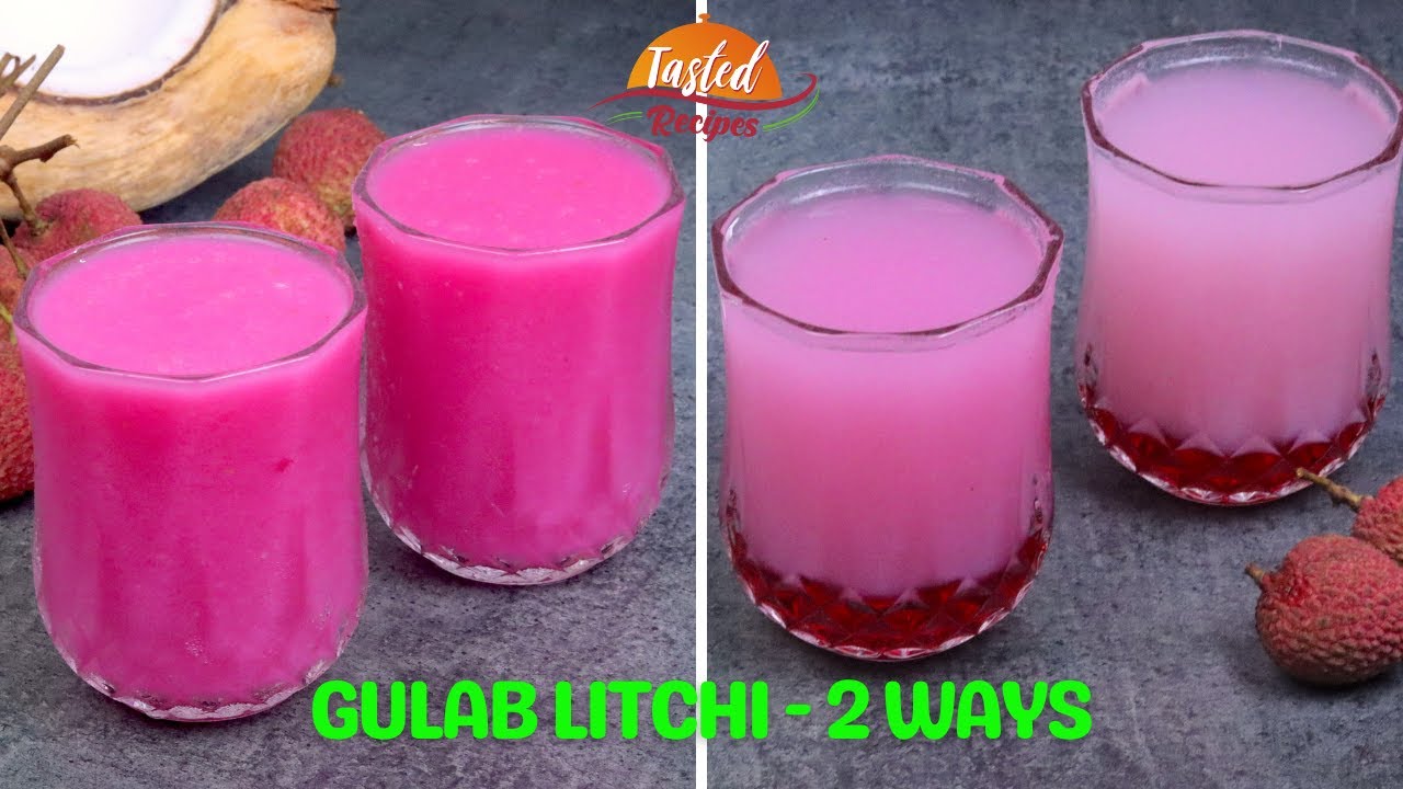 Gulab Litchi 2 Ways - Thirst Quenching Summer Drink