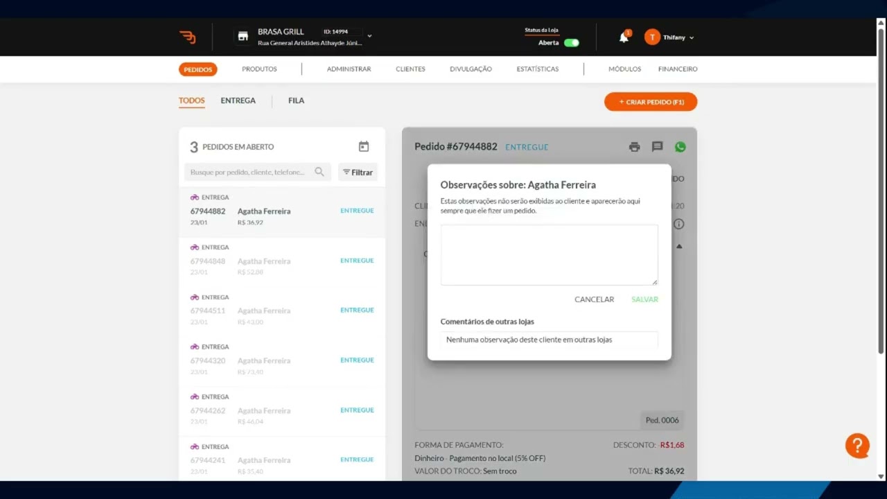 CPlug DD (Delivery Direto) | Seção de Pedidos