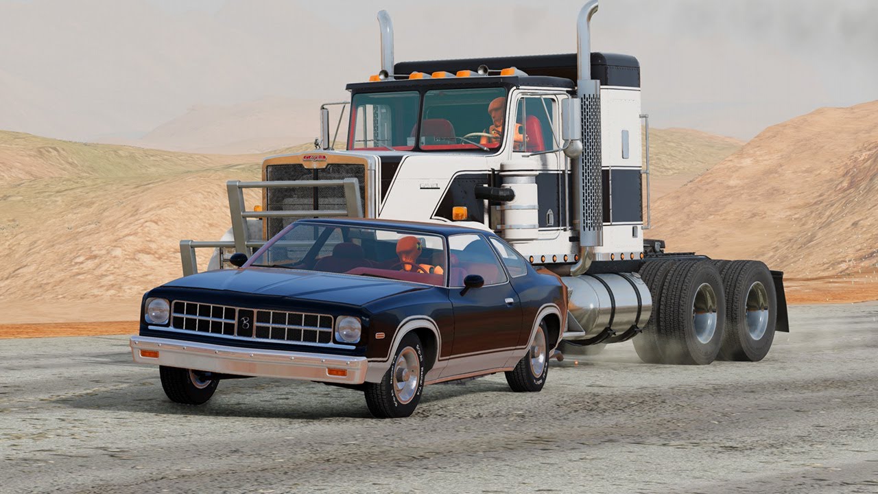 SEMI-TRUCK ROAD RAGE ENDS BADLY! (BeamNG Drive Desert Crash)