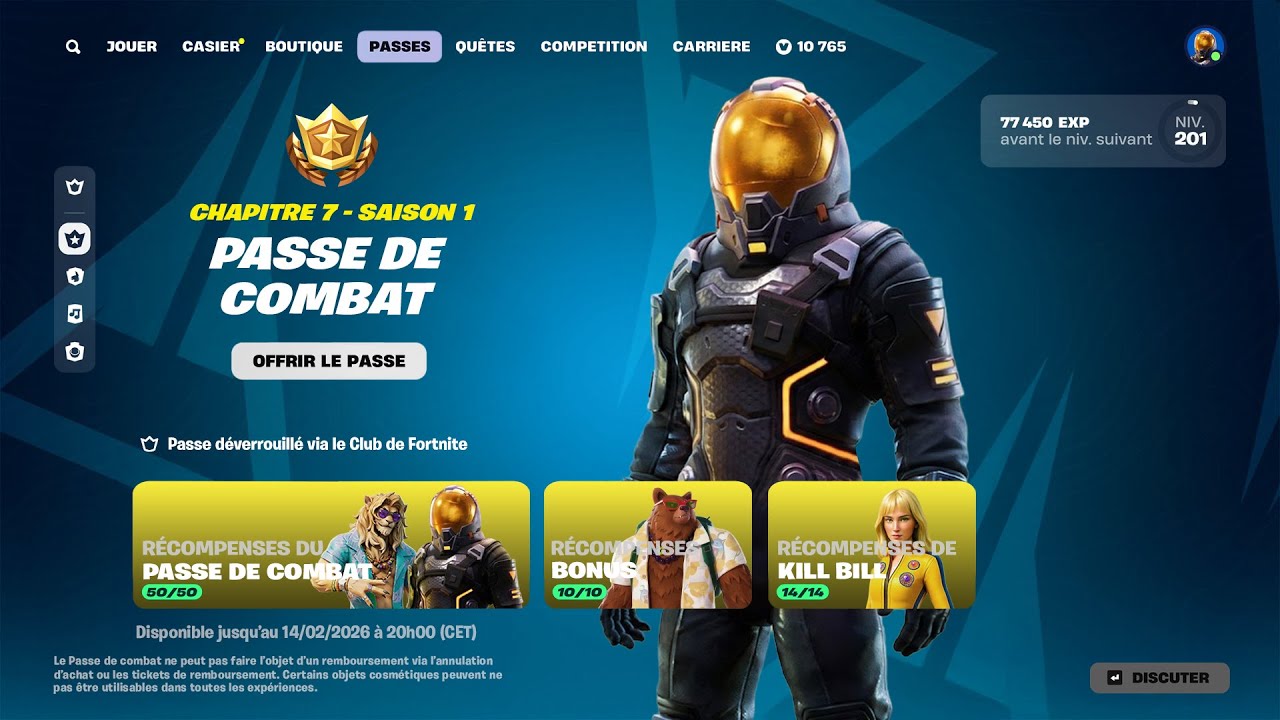 PASSE DE COMBAT CHAPITRE 7 SAISON 1 SUR FORTNITE !! (tous les paliers)