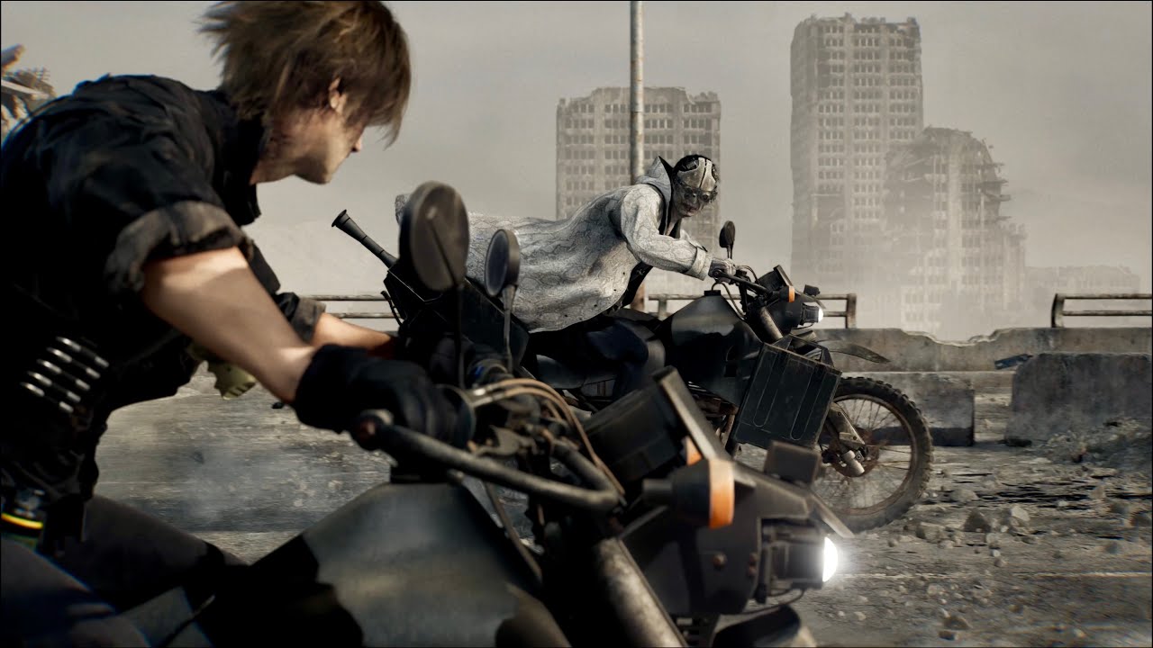 Leon vs. Dr. Gideon - Motorcycle Joust (RE9: Requiem)