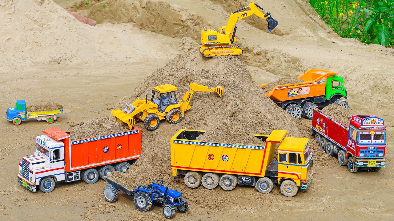 JCB 3dx Loading Mud Dumper | Tata 2518 Truck | Swaraj Tractor Tipper | Jcb Ki Khudai | Jcb Cartoon