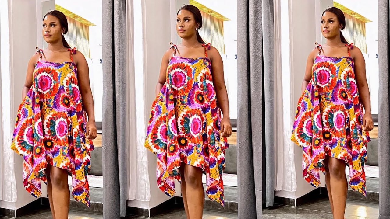 How to cut and sew a Handkerchief dress / Very easy
