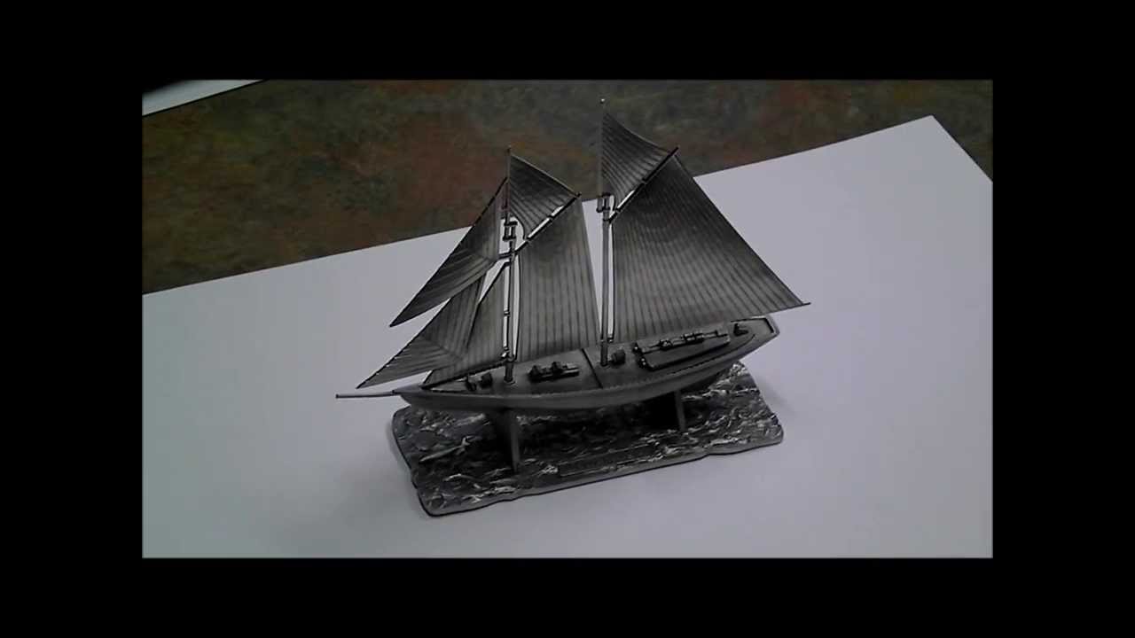 First View of the Bluenose Scale Model from Aitkens Pewter
