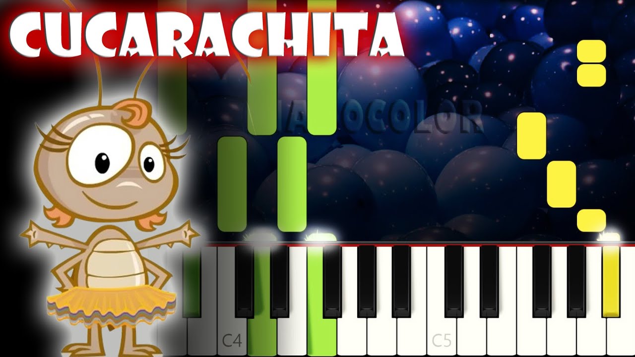 Cucarachita | Piano Cover | Tutorial | Karaoke