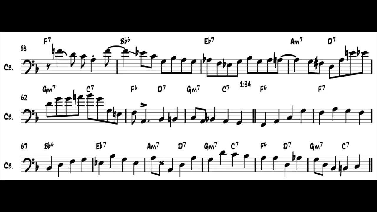 George Duvivier bass solo transcription: 'Deed I Do