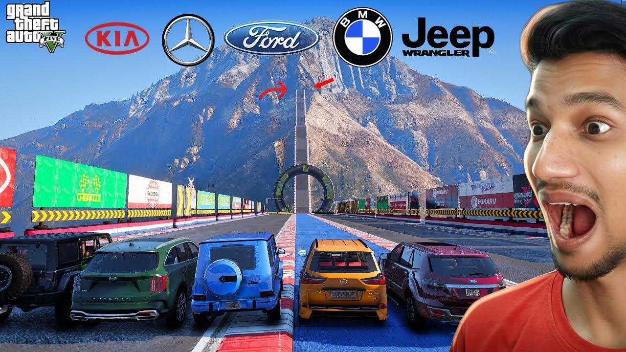 ALL CARS VS MEGA RAMP 😱 GTA 5 STUNT CHALLENGE