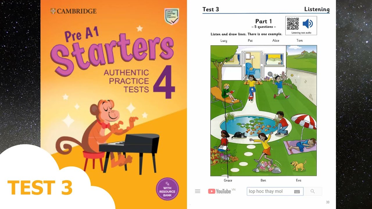 Starters 4 TEST 3 - Listening Tests 3 | Lớp Học Thầy Mol