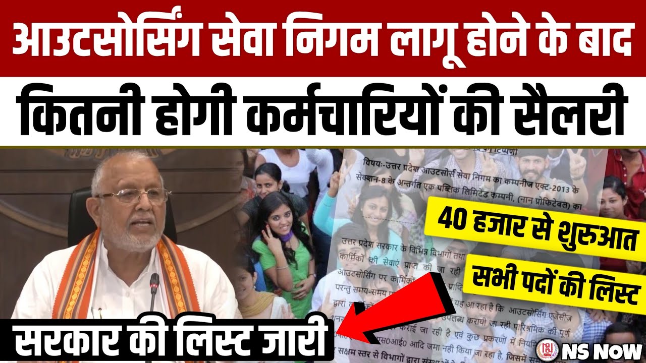 आउटसोर्सिंग सेवा निगम लागू: कितनी होगी कर्मचारियों की सैलरी! लिस्ट जारी | UP Outsourcing Worker News
