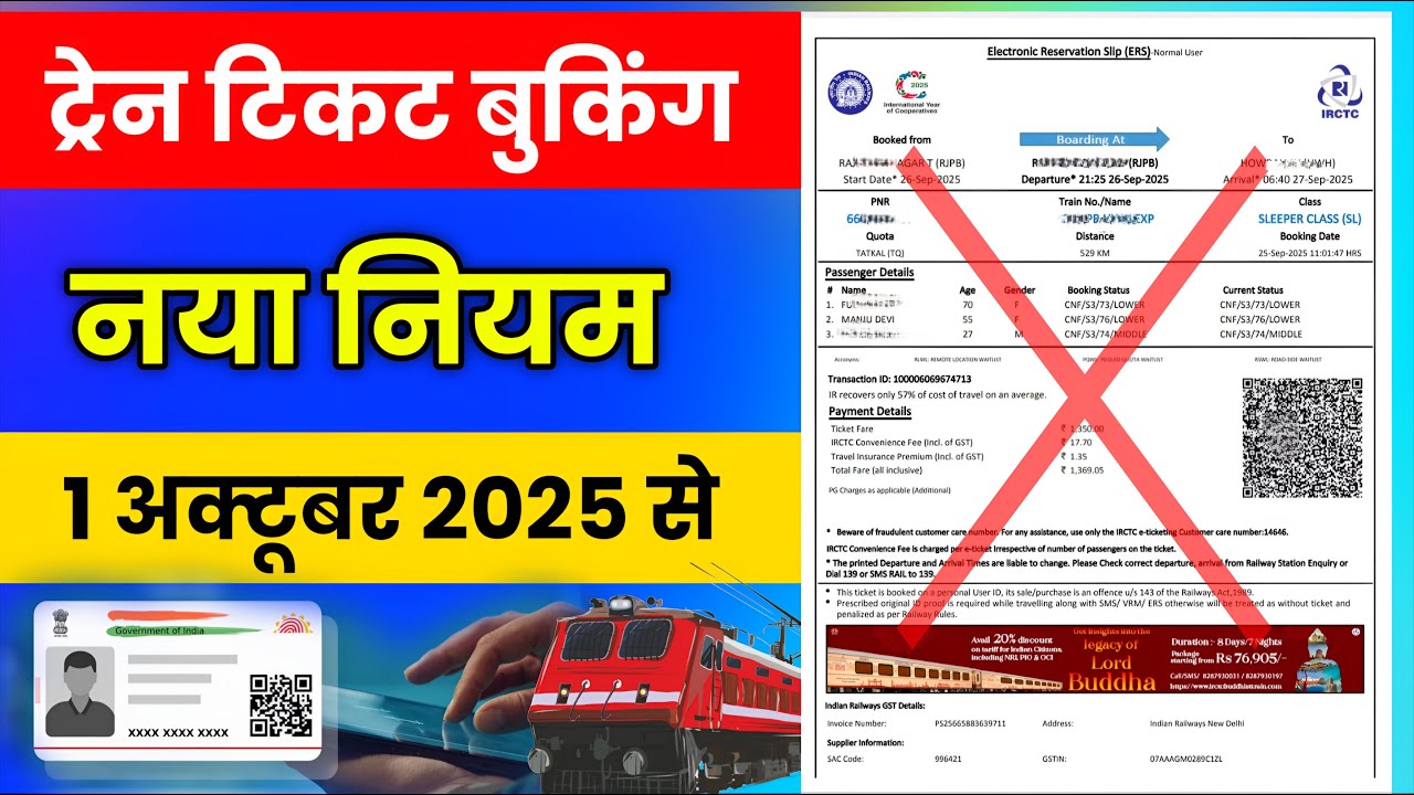 IRCTC New rules from 1 October 2025 | Train ticket booking new rules 2025 | irctc account new rules
