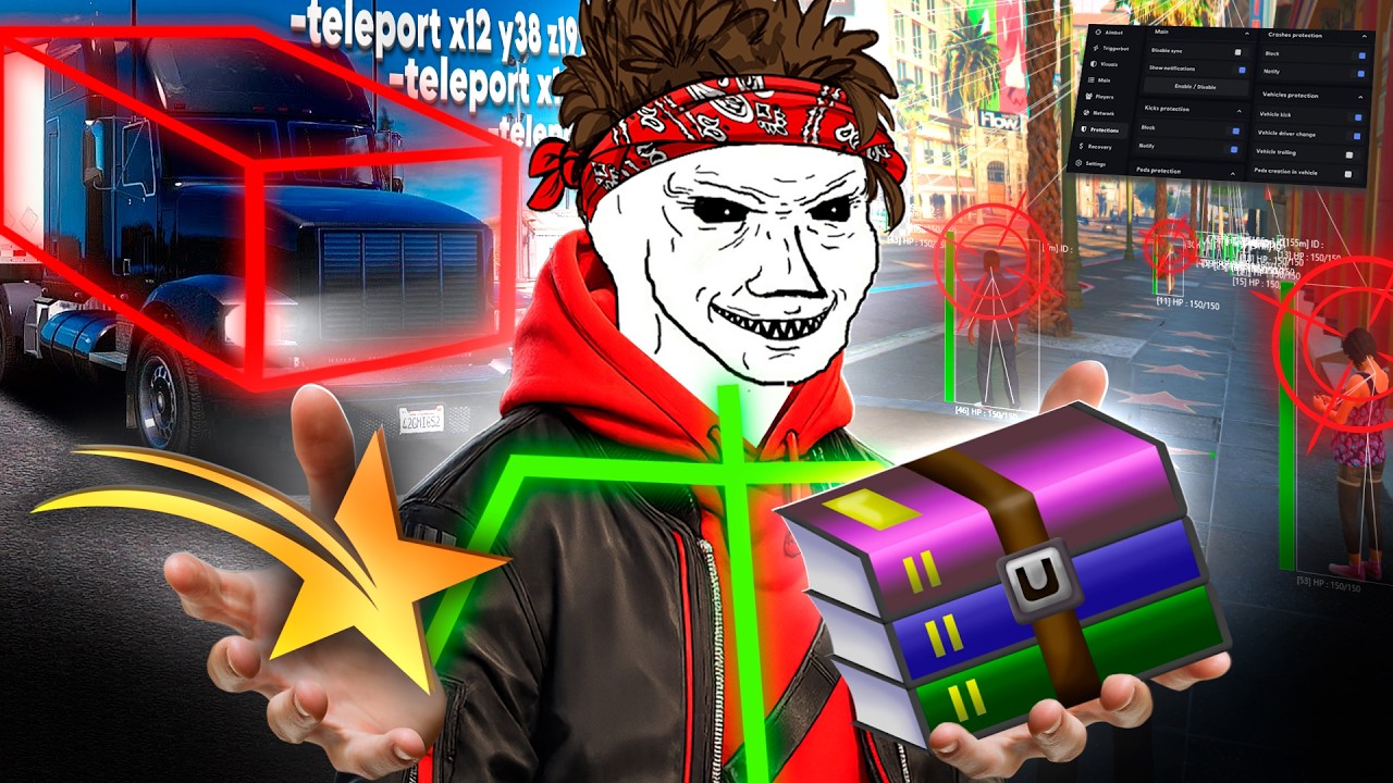 100 часов ВЫЖИВАЮ на GTA 5 RP с ЧИТАМИ (забанят?)