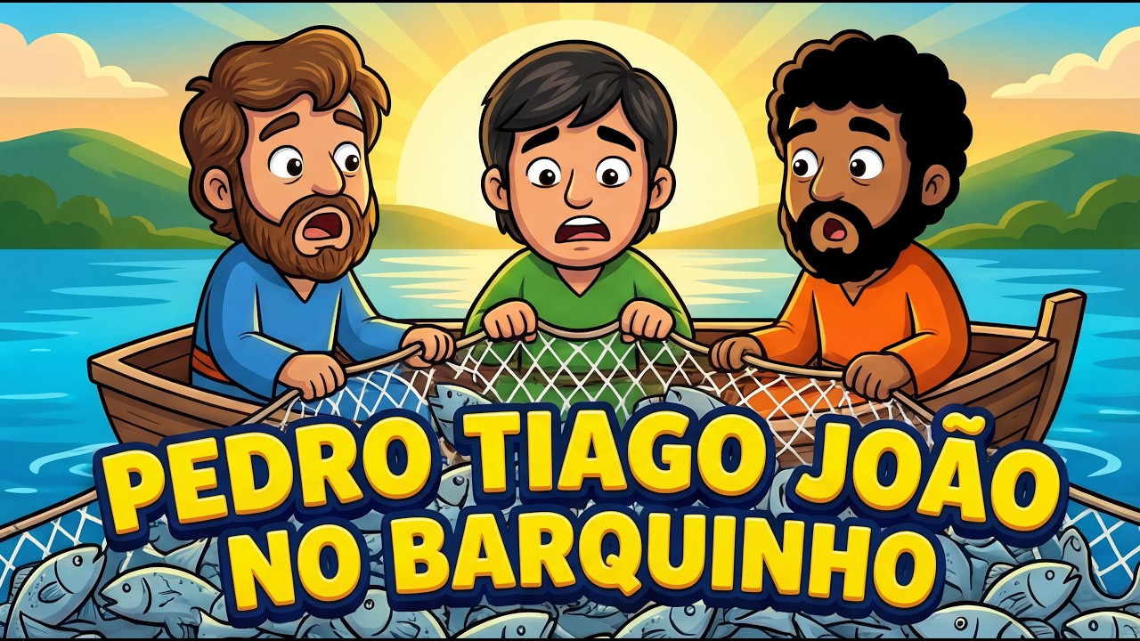 Música Cristã Infantil - Pedro Tiago João no Barquinho | Houve Luz - Educativo - Louvor Infantil
