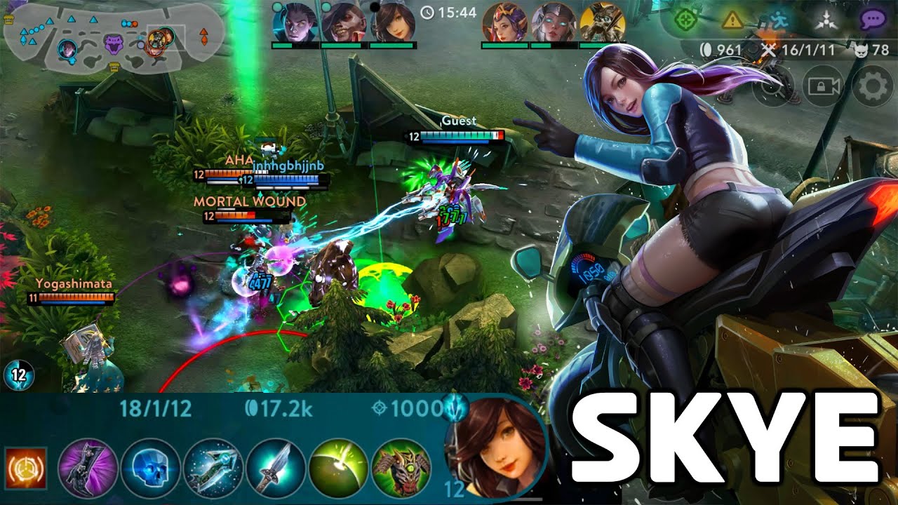 Vainglory TOP GLOBAL Skye comeback 15mn 18 Kills!
