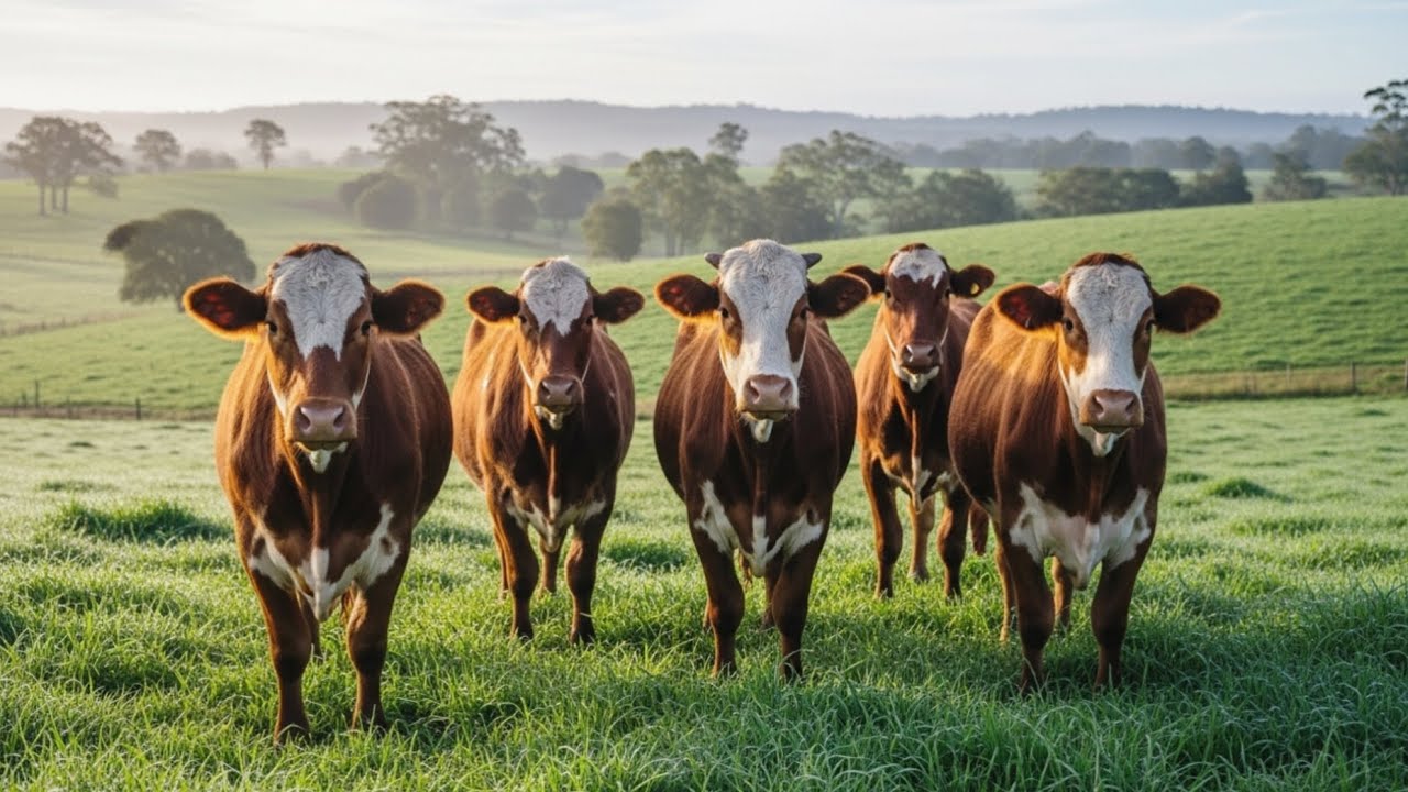 The sound of cows and birds in the morning #cow #cowsound #animal #fyp 