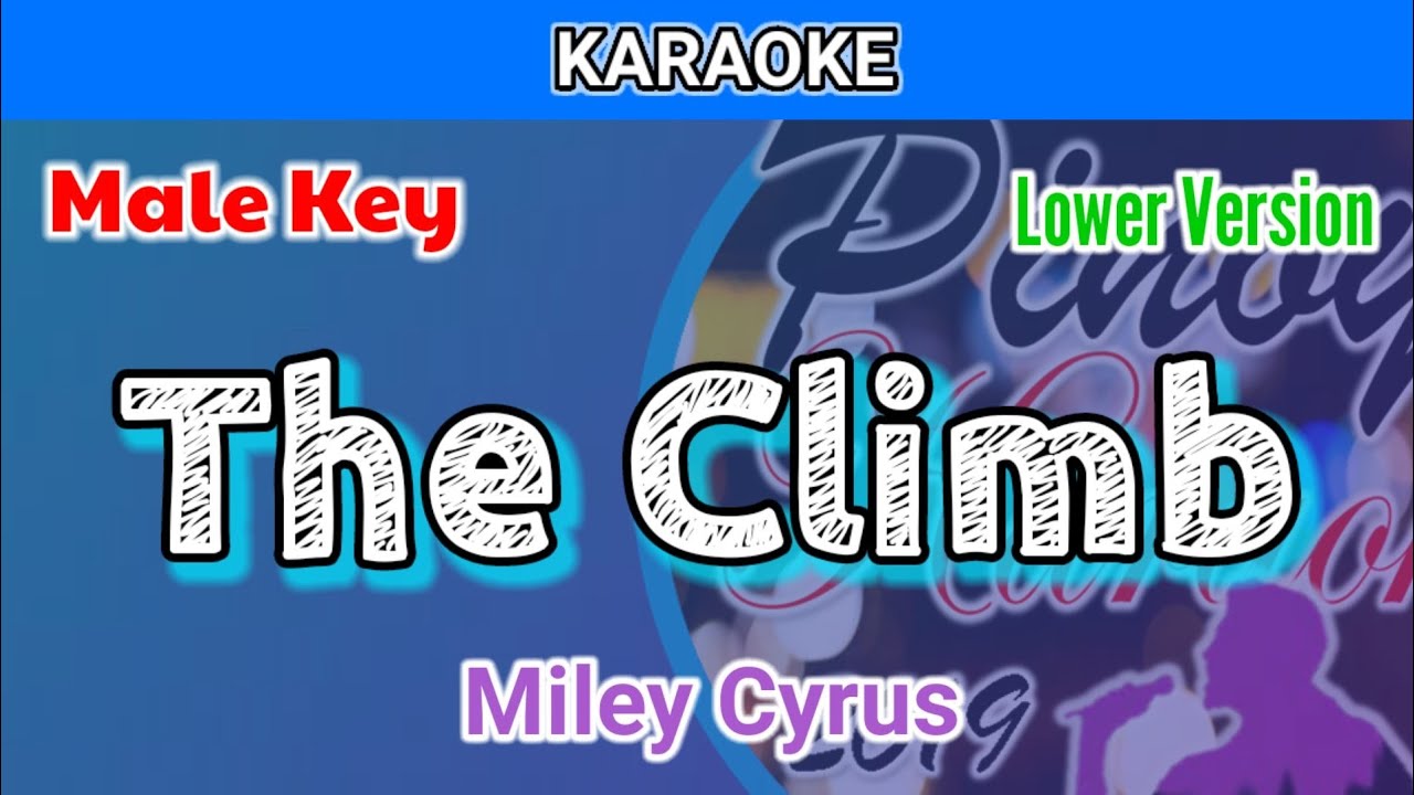 The Climb by Miley Cyrus (Karaoke : Male Key : Lower Version)